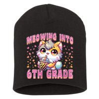 Meowing Into 6th Grade Girl Back To School Gift Short Acrylic Beanie