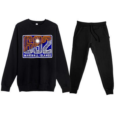 Marshall Islands 692 Premium Crewneck Sweatsuit Set