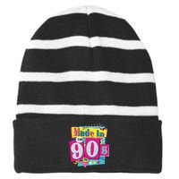 Made In 90s Birthday Striped Beanie with Solid Band