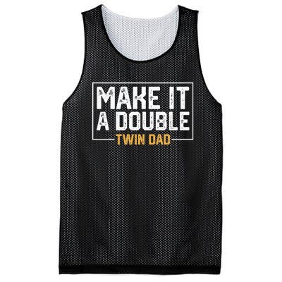 Make It A Double Twin Dad Funny Mesh Reversible Basketball Jersey Tank