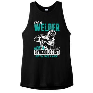 Men Im A Welder Not A Gynecologist Funny Welding Ladies PosiCharge Tri-Blend Wicking Tank