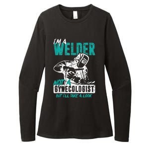 Men Im A Welder Not A Gynecologist Funny Welding Womens CVC Long Sleeve Shirt