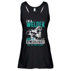 Men Im A Welder Not A Gynecologist Funny Welding Ladies Essential Flowy Tank