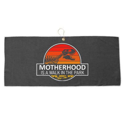 Motherhood Is A Walk In The Park Large Microfiber Waffle Golf Towel