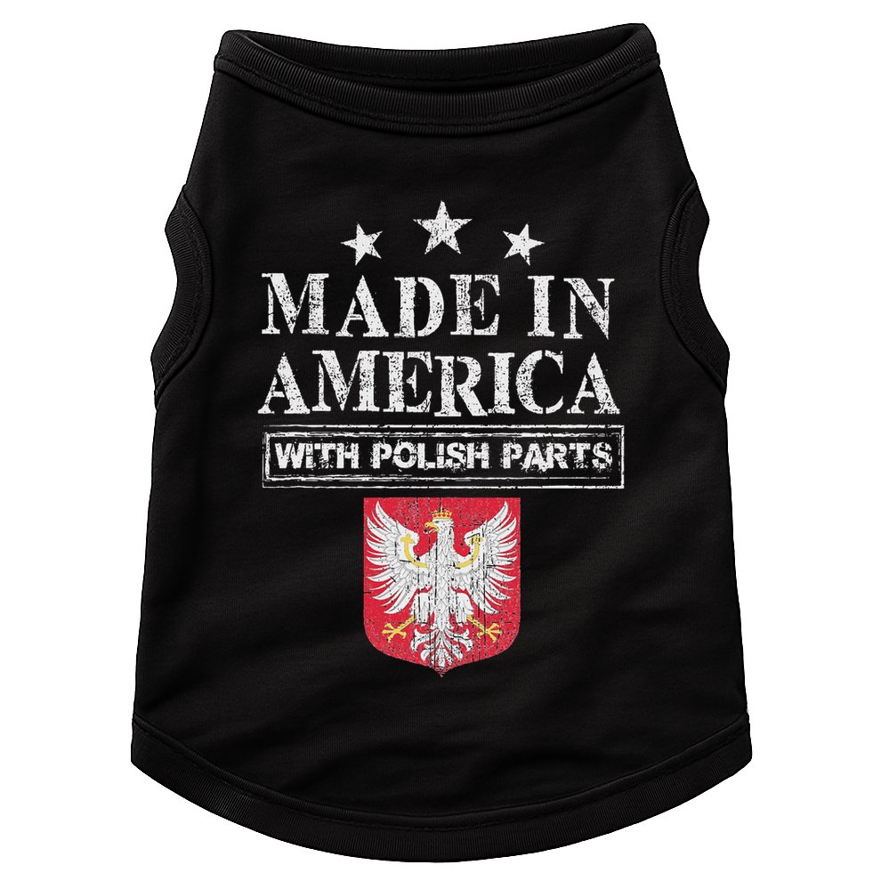 Made In America With Polish Parts Pride Poland Immigra Doggie Tank