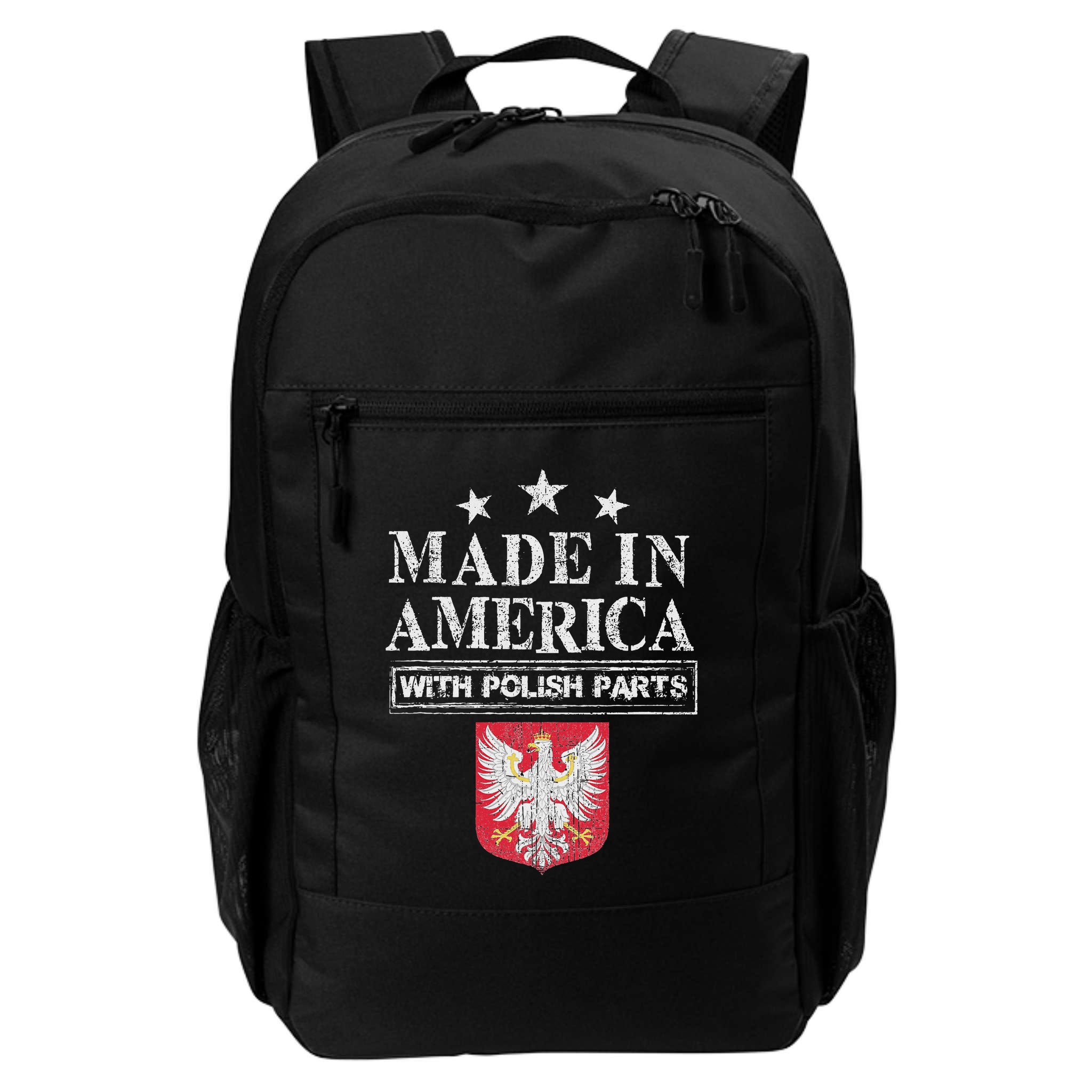 Made In America With Polish Parts Pride Poland Immigra Backpack
