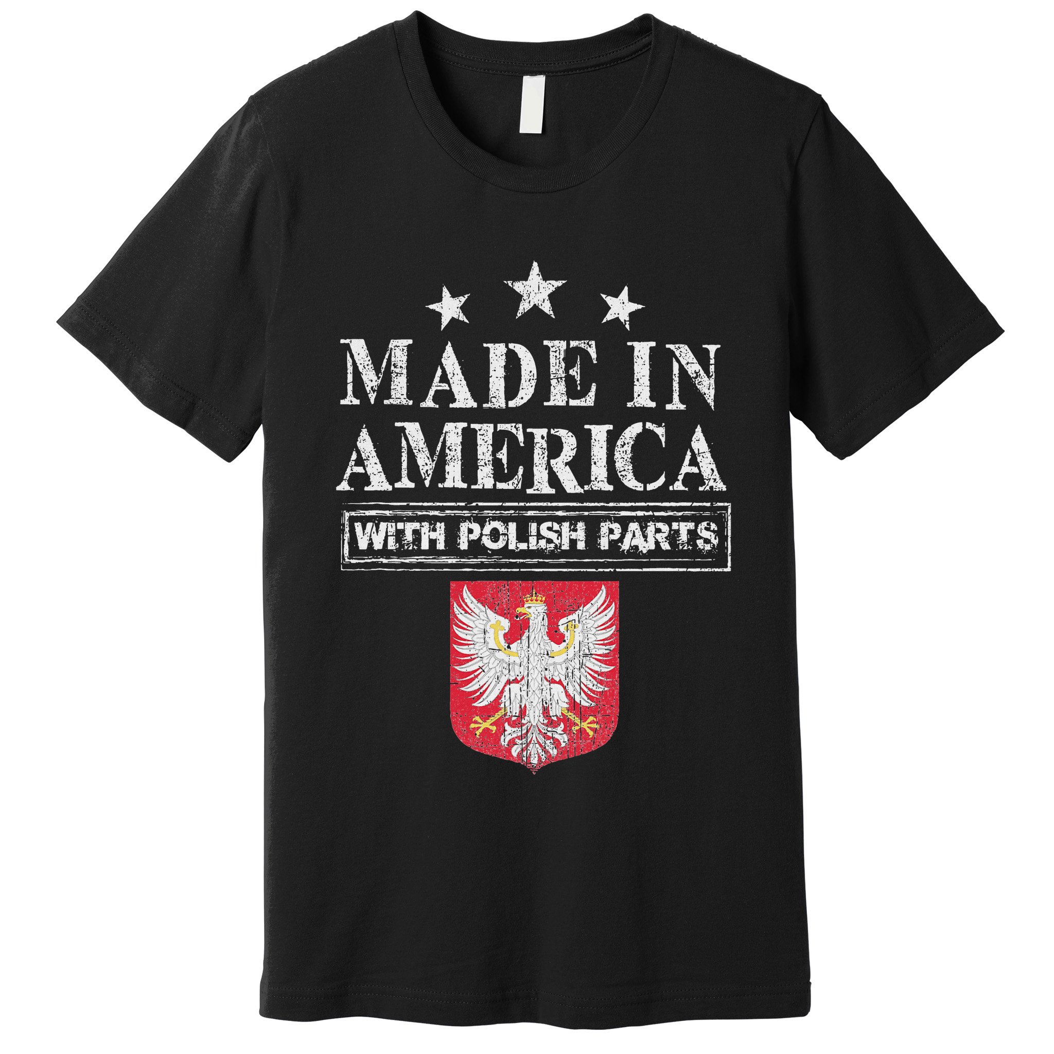 Made In America With Polish Parts Pride Poland Immigra Premium T-Shirt