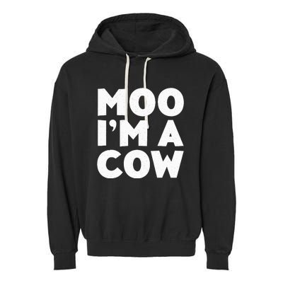 Moo IM A Cow Cow Costume Garment-Dyed Fleece Hoodie