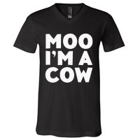 Moo IM A Cow Cow Costume V-Neck T-Shirt