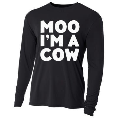 Moo IM A Cow Cow Costume Cooling Performance Long Sleeve Crew