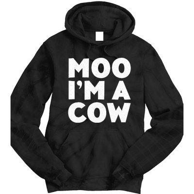 Moo IM A Cow Cow Costume Tie Dye Hoodie