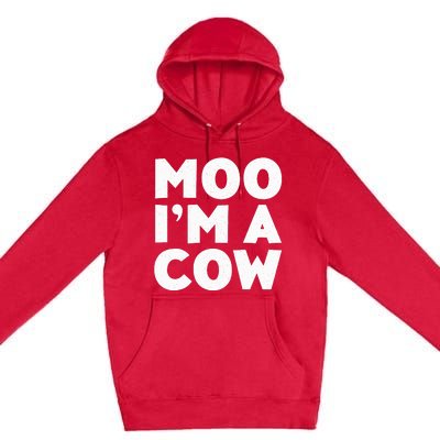 Moo IM A Cow Cow Costume Premium Pullover Hoodie