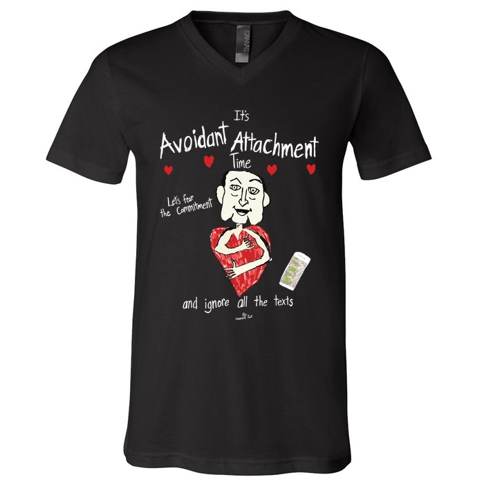 Marcuspork Its Avoidant Attachment Time Lets Fear The Commitment And Ignore V-Neck T-Shirt