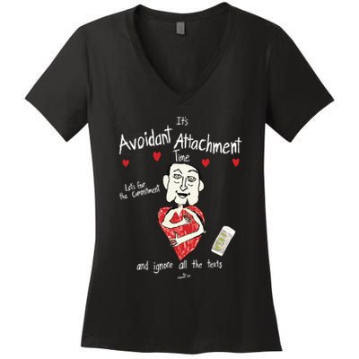 Marcuspork Its Avoidant Attachment Time Lets Fear The Commitment And Ignore Women's V-Neck T-Shirt