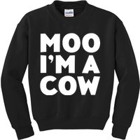 Moo Im A Cow Costume Kids Sweatshirt