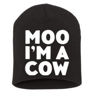 Moo Im A Cow Costume Short Acrylic Beanie