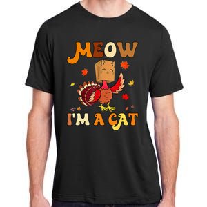 Meow I'm A Cat Retro Turkey happy Thanksgiving Adult ChromaSoft Performance T-Shirt