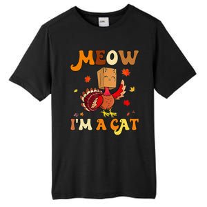 Meow I'm A Cat Retro Turkey happy Thanksgiving Tall Fusion ChromaSoft Performance T-Shirt