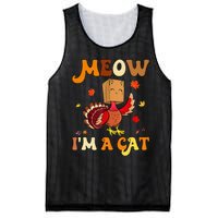 Meow I'm A Cat Retro Turkey happy Thanksgiving Mesh Reversible Basketball Jersey Tank