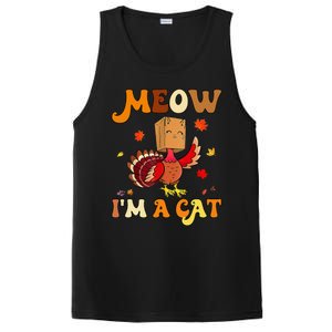 Meow I'm A Cat Retro Turkey happy Thanksgiving PosiCharge Competitor Tank