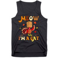 Meow I'm A Cat Retro Turkey happy Thanksgiving Tank Top