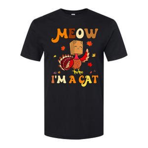 Meow I'm A Cat Retro Turkey happy Thanksgiving Softstyle CVC T-Shirt