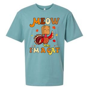 Meow I'm A Cat Retro Turkey happy Thanksgiving Sueded Cloud Jersey T-Shirt