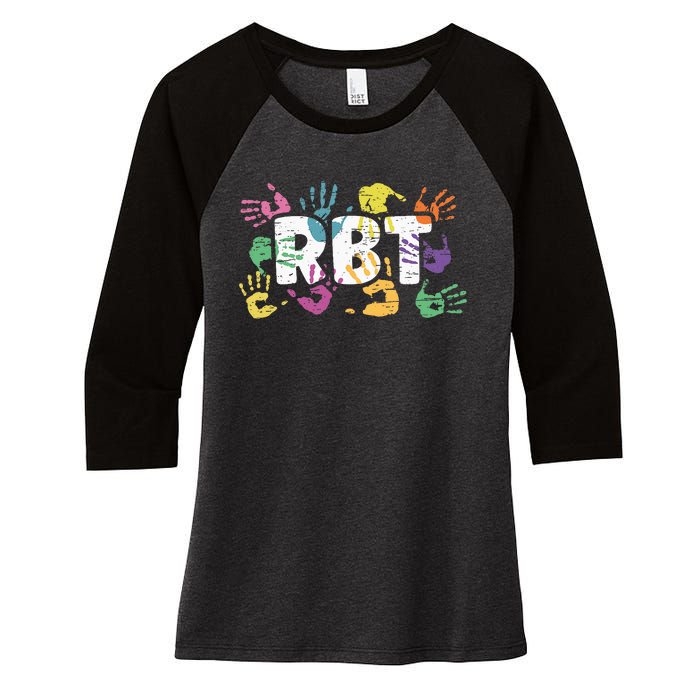 Mental Illness Awareness Registered Behavior Technician RBT Women's Tri-Blend 3/4-Sleeve Raglan Shirt