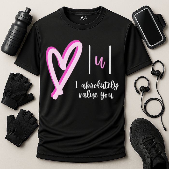 Math I Absolutely Value You Valentine's Day Math Teacher Cooling Performance Crew T-Shirt