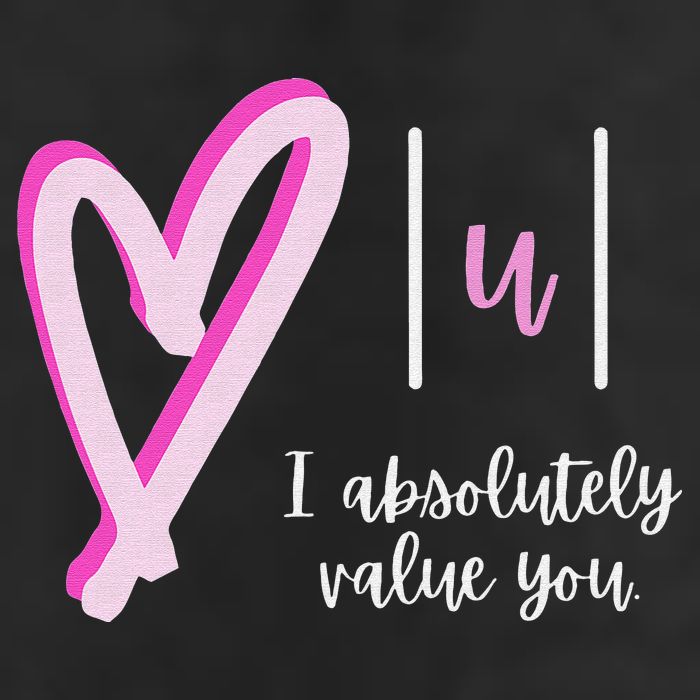 Math I Absolutely Value You Valentine's Day Math Teacher Golf Towel