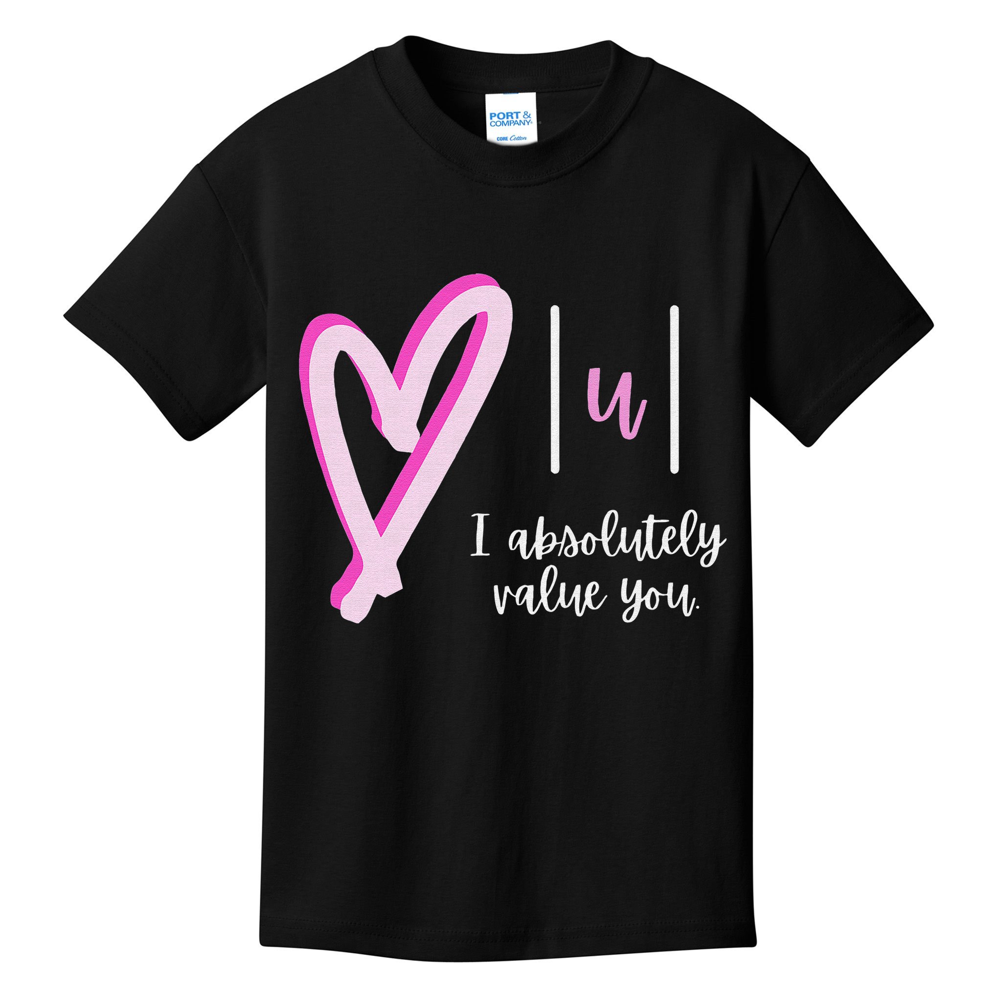 Math I Absolutely Value You Valentine's Day Math Teacher Kids T-Shirt