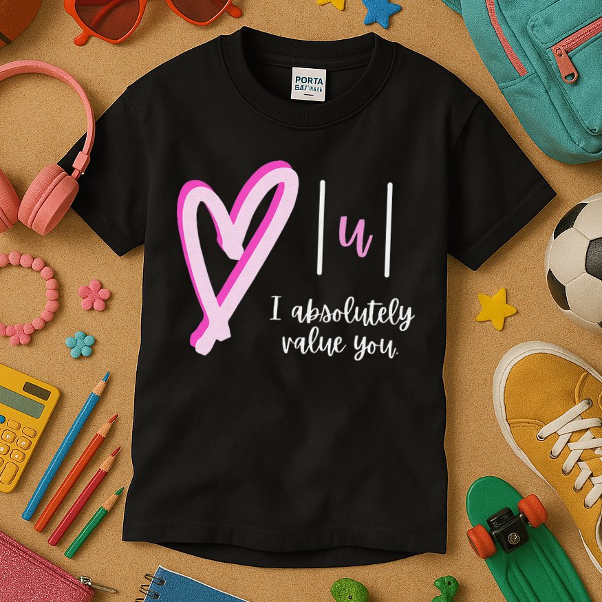 Math I Absolutely Value You Valentine's Day Math Teacher Kids T-Shirt