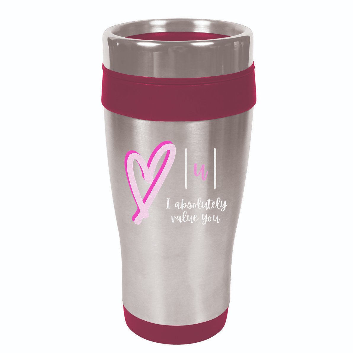 Math I Absolutely Value You Valentine's Day Math Teacher 16oz Travel Tumbler