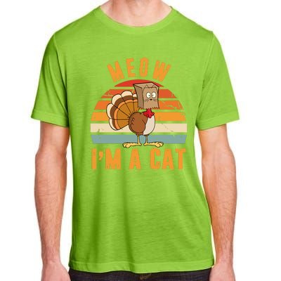 Meow I'm A Cat Retro Sunset Funny Turkey Adult ChromaSoft Performance T-Shirt