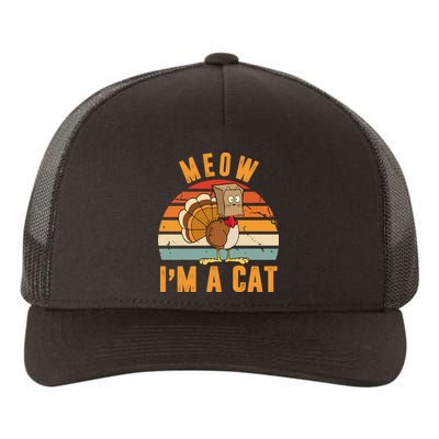 Meow I'm A Cat Retro Sunset Funny Turkey Yupoong Adult 5-Panel Trucker Hat