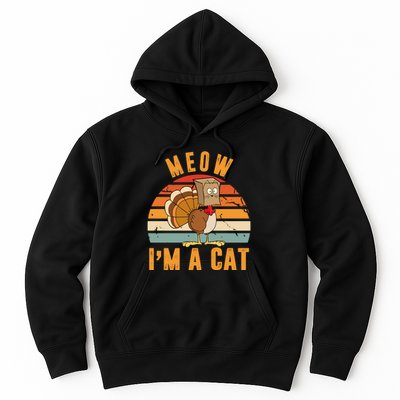 Meow I'm A Cat Retro Sunset Funny Turkey Hoodie