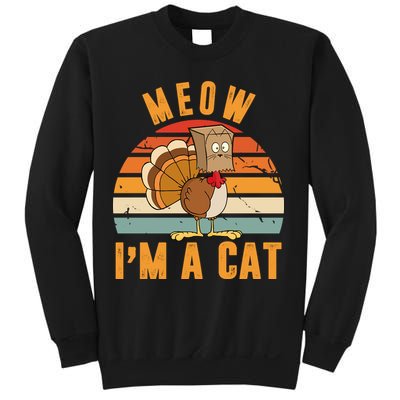Meow I'm A Cat Retro Sunset Funny Turkey Sweatshirt