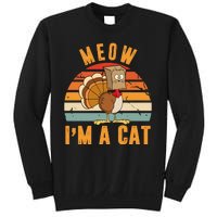 Meow I'm A Cat Retro Sunset Funny Turkey Sweatshirt