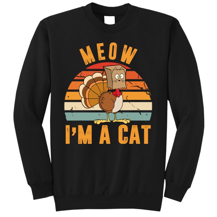 Meow I'm A Cat Retro Sunset Funny Turkey Sweatshirt