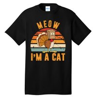 Meow I'm A Cat Retro Sunset Funny Turkey Tall T-Shirt