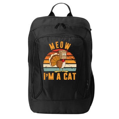 Meow I'm A Cat Retro Sunset Funny Turkey City Backpack