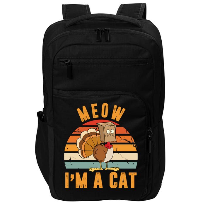 Meow I'm A Cat Retro Sunset Funny Turkey Impact Tech Backpack