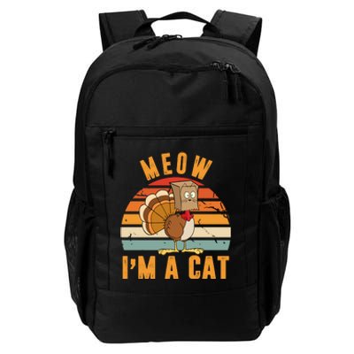 Meow I'm A Cat Retro Sunset Funny Turkey Daily Commute Backpack