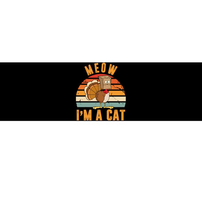 Meow I'm A Cat Retro Sunset Funny Turkey Bumper Sticker