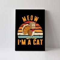 Meow I'm A Cat Retro Sunset Funny Turkey Canvas