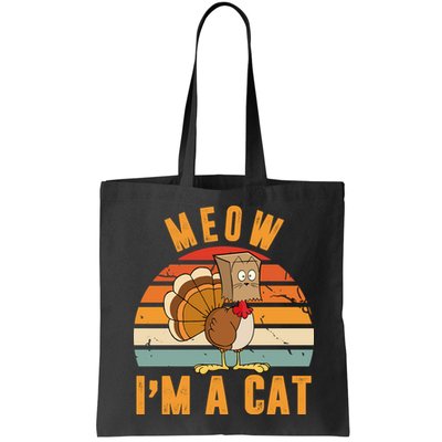 Meow I'm A Cat Retro Sunset Funny Turkey Bag