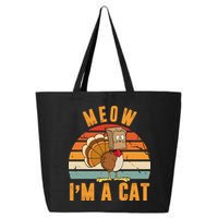 Meow I'm A Cat Retro Sunset Funny Turkey 25L Jumbo Tote
