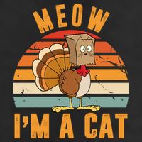 Meow I'm A Cat Retro Sunset Funny Turkey 25L Jumbo Tote