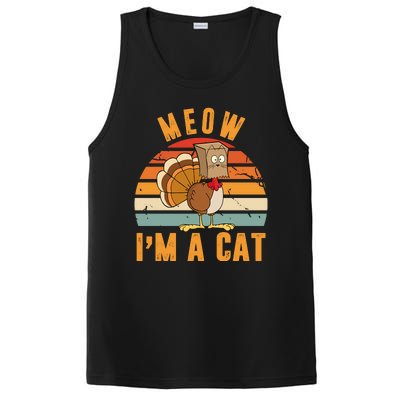 Meow I'm A Cat Retro Sunset Funny Turkey PosiCharge Competitor Tank