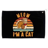 Meow I'm A Cat Retro Sunset Funny Turkey Grommeted Golf Towel